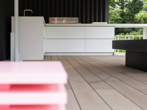Exceptional outdoor kitchen at a modern design villa in Brasschaat